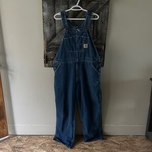 Men's Carhartt Dark Wash Denim Overalls